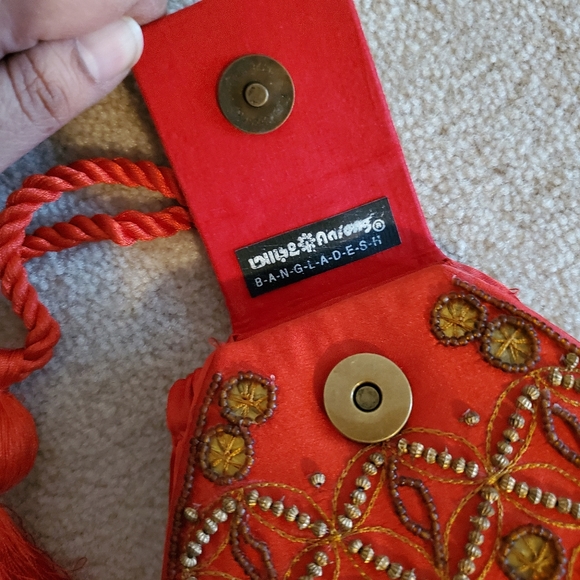 Beaded Red Indian Party Purse - Picture 5 of 8